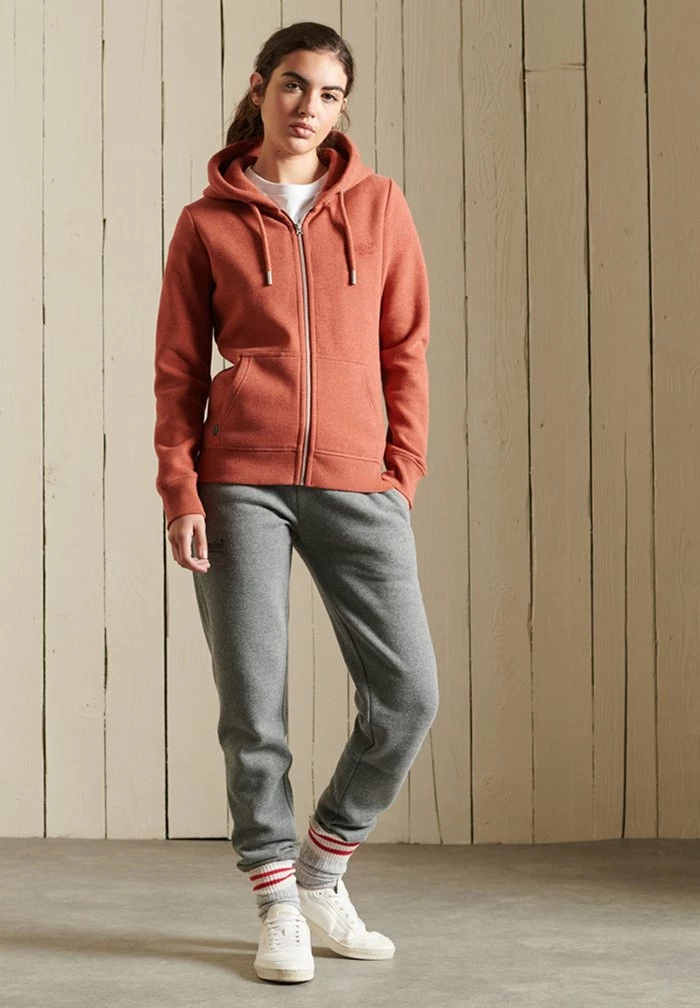 Superdry VINTAGE LOGO EMBROIDERED - Zip-up Sweatshirt - Spiced Marl 1 Superdry VINTAGE LOGO EMBROIDERED - Zip-up Sweatshirt - Spiced Marl