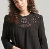 Superdry VINTAGE CUTWORK LONG SLEEVE - Blouse - Black