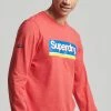 Superdry VINTAGE CORE LOGO SEASONAL - Long Sleeved Top - Papaya Red Marl