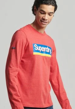 Superdry VINTAGE CORE LOGO SEASONAL - Long Sleeved Top - Papaya Red Marl