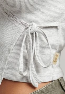 Superdry WRAP OVER - Long Sleeved Top - Glacier Grey Marl -Superdry Shop d464128ca4c34c57b5c5a27429ca4519