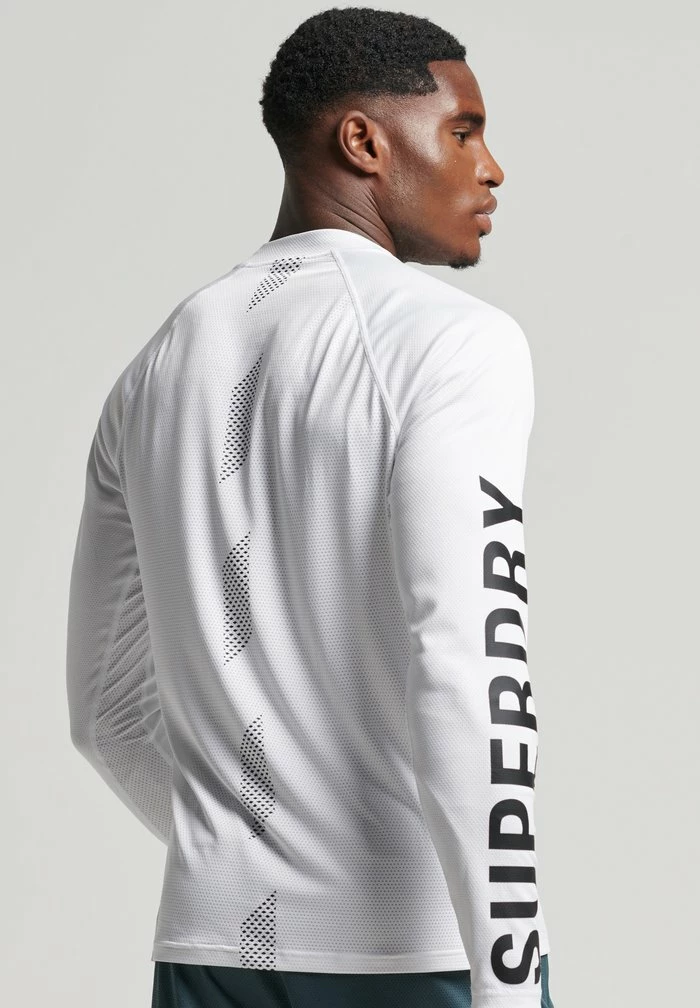 Superdry MOCK NECK - Long Sleeved Top - White Graphic 3 Superdry MOCK NECK - Long Sleeved Top - White Graphic - Image 3