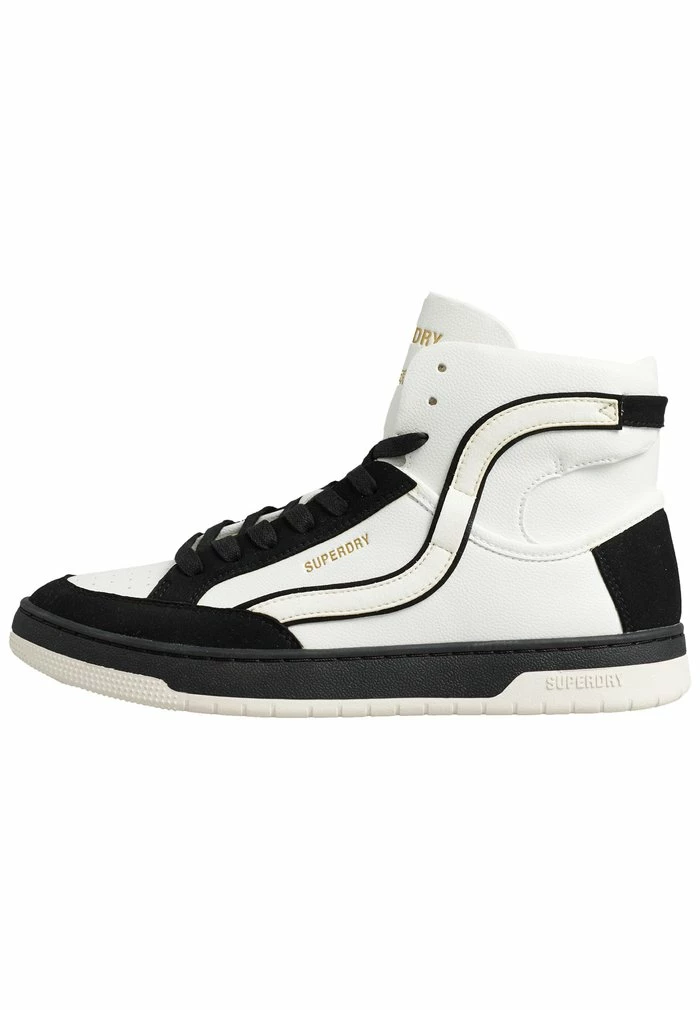 Superdry VINTAGE VEGAN BASKET - High-top Trainers - White Vintage Black 1 Superdry VINTAGE VEGAN BASKET - High-top Trainers - White Vintage Black