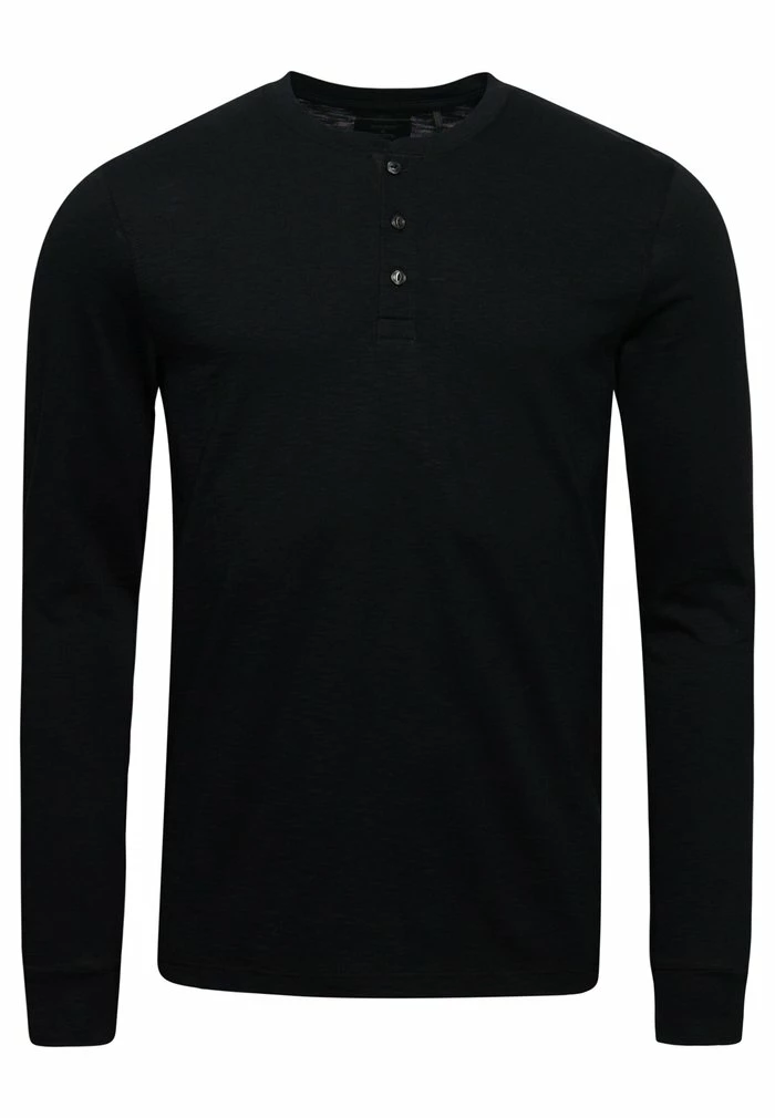 Superdry HENLEY - Long Sleeved Top - Black 4 Superdry HENLEY - Long Sleeved Top - Black - Image 4