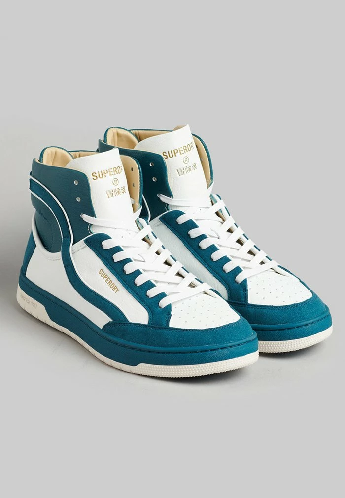 Superdry VINTAGE VEGAN BASKET - High-top Trainers - White Lagoon 2 Superdry VINTAGE VEGAN BASKET - High-top Trainers - White Lagoon - Image 2