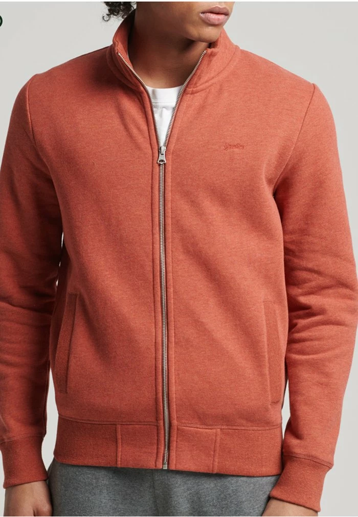 Superdry VINTAGE LOGO - Zip-up Sweatshirt - Coral 1 Superdry VINTAGE LOGO - Zip-up Sweatshirt - Coral