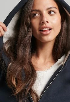 Superdry ESSENTIAL BORG - Zip-up Sweatshirt - Eclipse Navy -Superdry Shop d7113ba33bbb4f4c8b2ac6f6e5edccdc