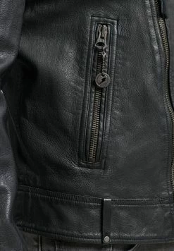 Superdry BIKER JACKET - Leather Jacket - Black -Superdry Shop d789416d10794976beebcb67ca792745