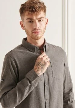 Superdry STUDIOS BRUSHED - Shirt - Dark Marl Herringbone -Superdry Shop d7f0e8118e1940d7ae3401f1466cbbfb