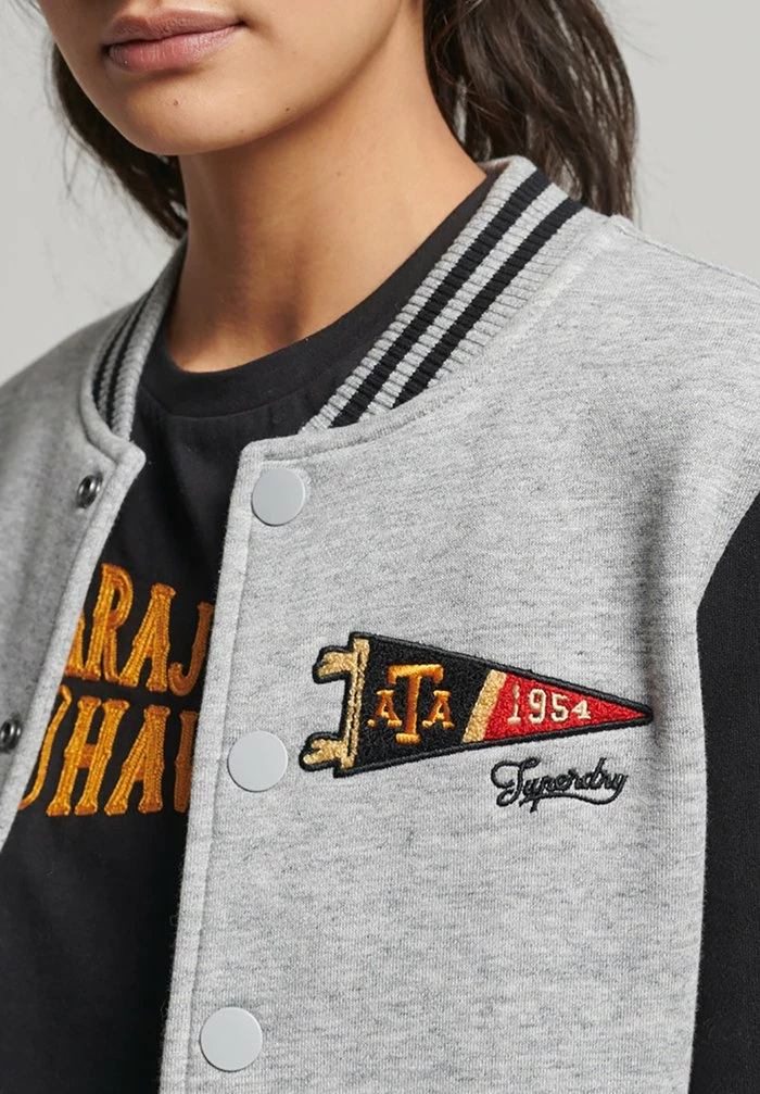 Superdry Bomber Jacket - Athletic Grey Marl 2 Superdry Bomber Jacket - Athletic Grey Marl - Image 2