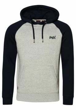 Superdry VINTAGE LOGO BASEBALL - Hoodie - Athletic Grey Marl Rich Navy Marl -Superdry Shop d8881726648e4636b0aafdce0b2f1f99