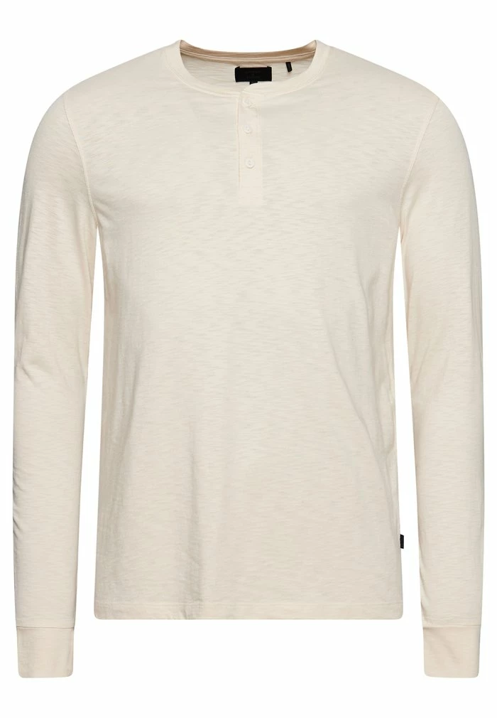 Superdry HENLEY - Long Sleeved Top - Oatmeal 4 Superdry HENLEY - Long Sleeved Top - Oatmeal - Image 4