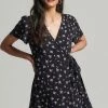 Superdry VINTAGE MINI WRAP - Day Dress - Navy Floral