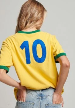 Superdry RINGSPUN FOOTBALL BRAZIL - Print T-shirt - Springs Yellow -Superdry Shop d9d96caaafc04783a2a889b3326fef94