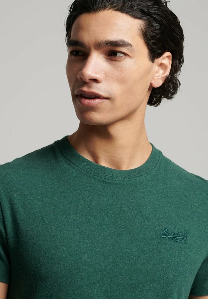Superdry VINTAGE - Basic T-shirt - Buck Green Marl 2 Superdry VINTAGE - Basic T-shirt - Buck Green Marl - Image 2