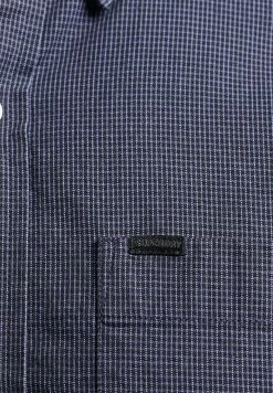 Superdry MICRO CHECK - Shirt - Eclipse Navy Grey -Superdry Shop d9de850fa8bb4a6e82971fbe2e45d417