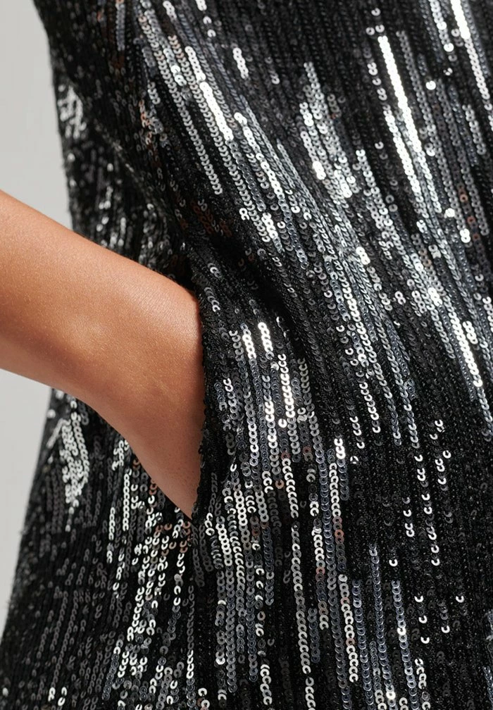 Superdry Cocktail Dress / Party Dress - Black Silver Sequin 4 Superdry Cocktail Dress / Party Dress - Black Silver Sequin - Image 4