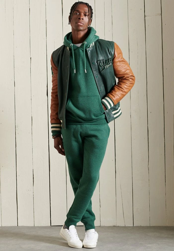 Superdry VINTAGE LOGO EMBROIDERED - Hoodie - Heritage Pine Green Marl 1 Superdry VINTAGE LOGO EMBROIDERED - Hoodie - Heritage Pine Green Marl