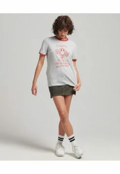 Superdry RINGER - Print T-shirt - Clouded Marl Rosso Marl -Superdry Shop da7a6db2639e4c059e33e3af68945a39