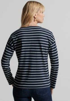 Superdry HEAVYWEIGHT - Long Sleeved Top - Navy Cream Stripe -Superdry Shop da9d825e957e4461b15b3c5230f97d80
