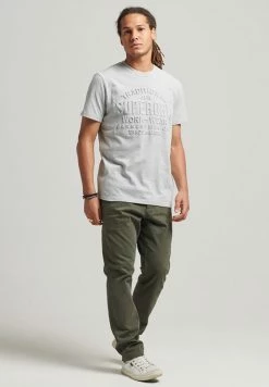 Superdry SCRIPT STYLE EMBOSSED - Print T-shirt - Clouded Marl