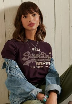 Superdry VINTAGE LOGO BOHO SPARKLE - Print T-shirt - Rich Deep Burgundy -Superdry Shop dabccb7e1e5b41dc9a59c3b24984dc86