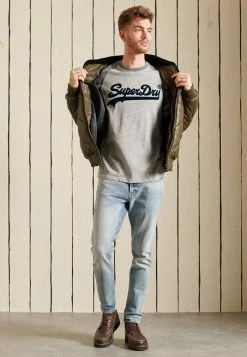 Superdry Long Sleeved Top - Athletic Grey Marl