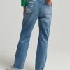 Superdry HIGH RISE - Straight Leg Jeans - Blue