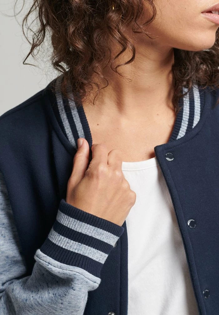 Superdry VINTAGE VARSITY - Bomber Jacket - Rich Navy La Blue Marl 3 Superdry VINTAGE VARSITY - Bomber Jacket - Rich Navy La Blue Marl - Image 3