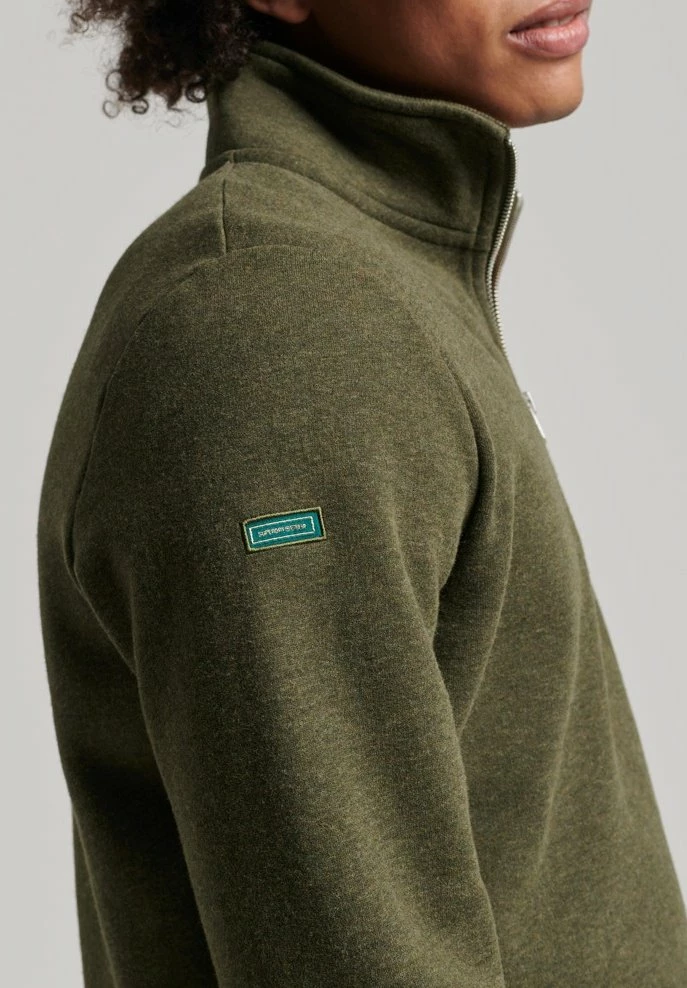 Superdry VINTAGE LOGO - Fleece Jumper - Olive Marl 1 Superdry VINTAGE LOGO - Fleece Jumper - Olive Marl