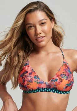 Superdry Bikini Top - Mixed Print Coral