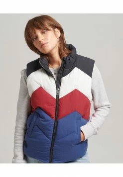 Superdry RETRO PANEL - Waistcoat - Twilight Navy