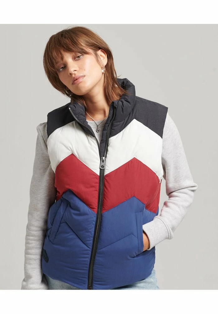 Superdry RETRO PANEL - Waistcoat - Twilight Navy 1 Superdry RETRO PANEL - Waistcoat - Twilight Navy