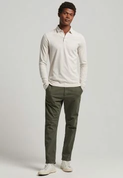 Superdry LONG SLEEVE - Polo Shirt - Oatmeal Marl -Superdry Shop ddcfa93be659424cac078326f0790866