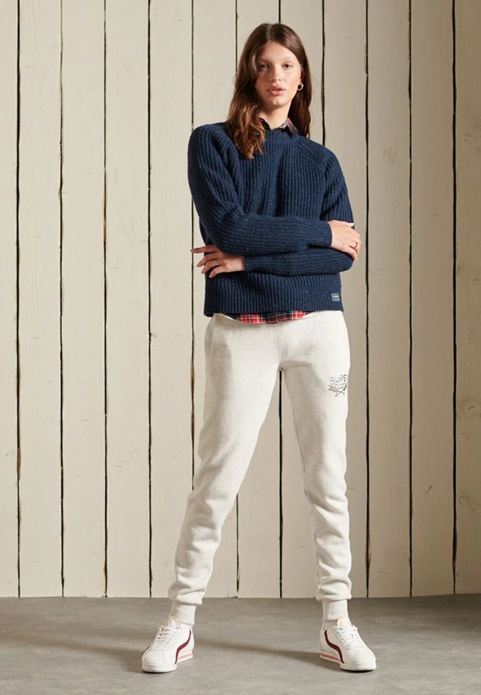 Superdry TWEED RIB CREW - Jumper - Deep Navy Tweed 1 Superdry TWEED RIB CREW - Jumper - Deep Navy Tweed