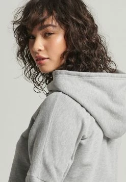 Superdry CROP BOX - Hoodie - Grey Marl -Superdry Shop de42e624fce74ee4b3c621e00b96440d