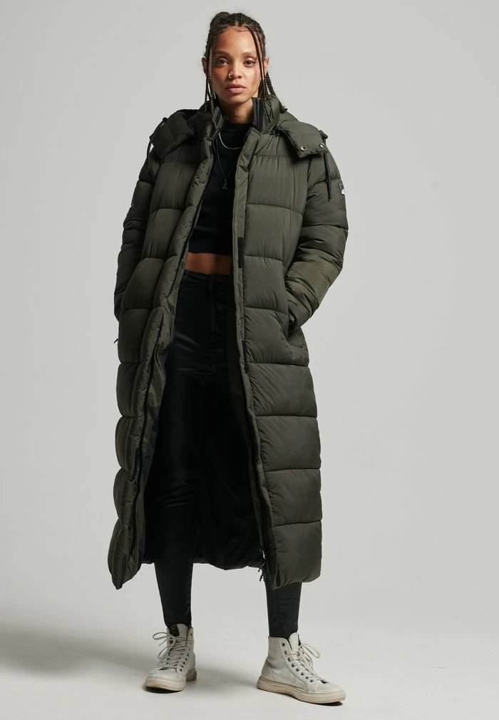 Superdry Winter Coat - Khaki Grid 3 Superdry Winter Coat - Khaki Grid - Image 3