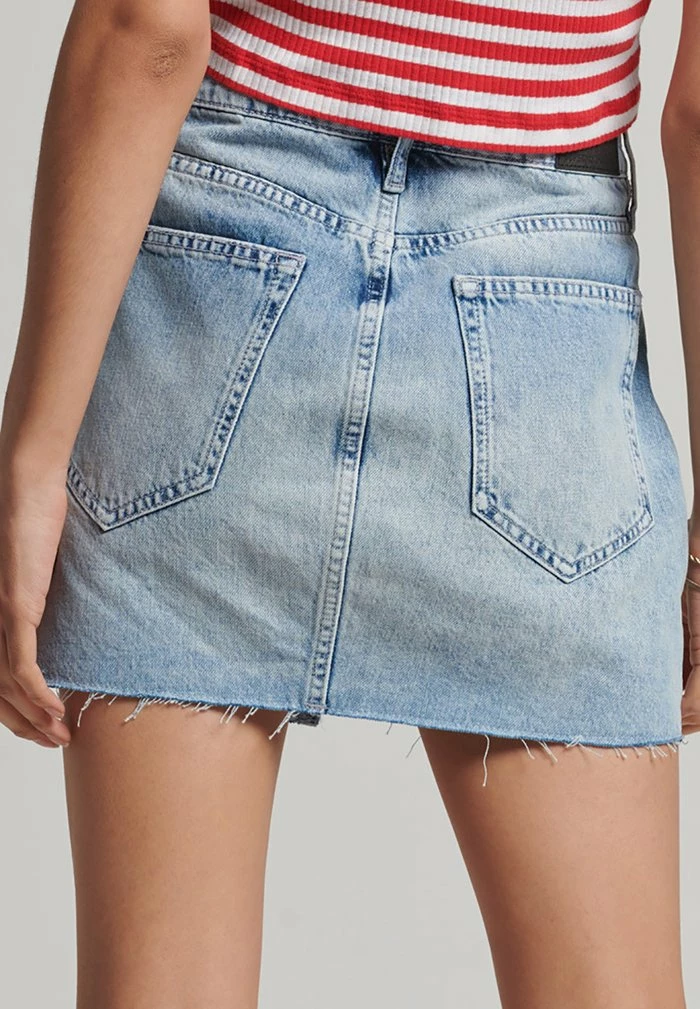 Superdry VINTAGE - Denim Skirt - Mid Indigo Marble 2 Superdry VINTAGE - Denim Skirt - Mid Indigo Marble - Image 2