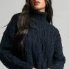 Superdry VINTAGE HIGH NECK - Jumper - Eclipse Navy