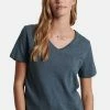 Superdry STUDIOS POCKET V-NECK - Basic T-shirt - Blue Mirage Marl