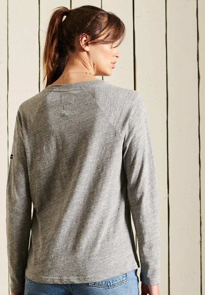 Superdry LONG SLEEVE - Long Sleeved Top - Athletic Grey Marl 2 Superdry LONG SLEEVE - Long Sleeved Top - Athletic Grey Marl - Image 2