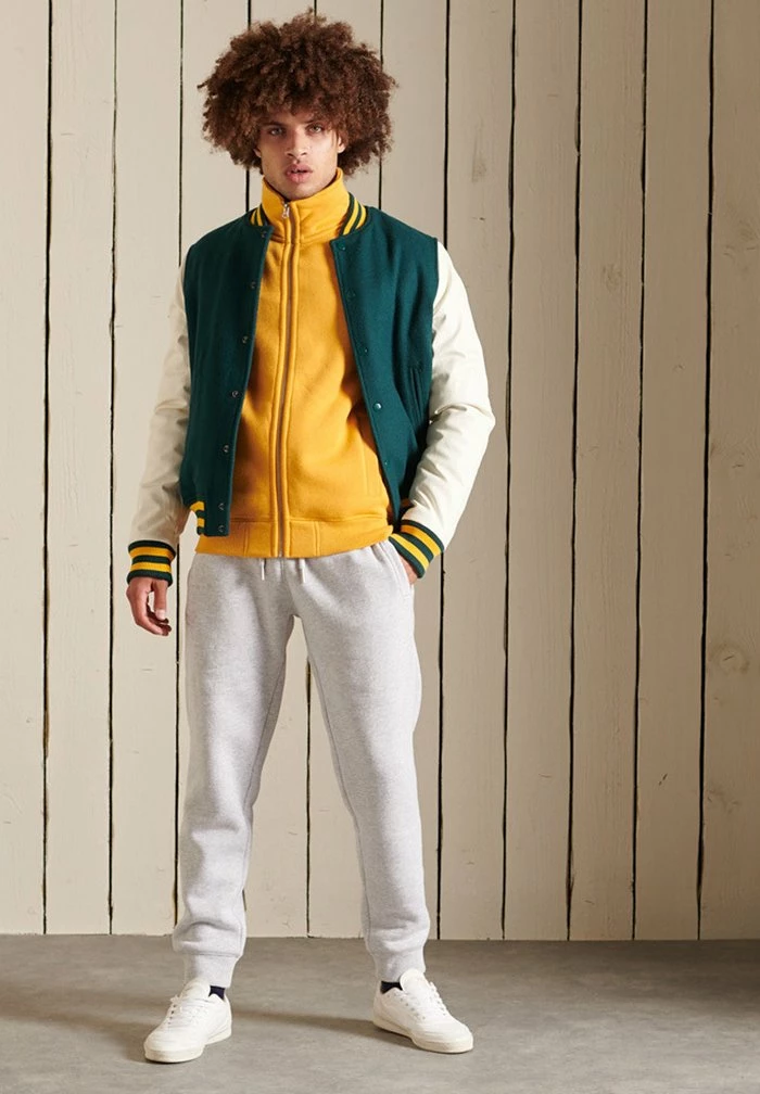 Superdry VINTAGE TRACK - Zip-up Sweatshirt - Turmeric Marl 1 Superdry VINTAGE TRACK - Zip-up Sweatshirt - Turmeric Marl