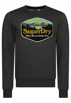 Superdry TRAVEL POSTCARD GRAPHIC - Sweatshirt - Dark Charcoal Jaspe -Superdry Shop e081cd60fafc45cba47c466851c22942