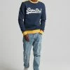 Superdry VINTAGE LOGO COLLAGE CREW - Sweatshirt - Rich Navy
