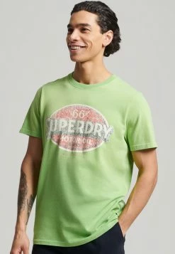 Superdry VINTAGE REWORK CLASSIC - Print T-shirt - Soft Green