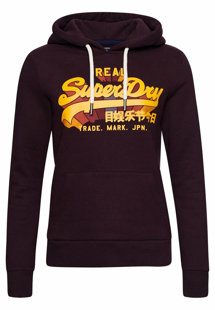 Superdry VINTAGE LOGO RAINBOW - Hoodie - Rich Deep Burgundy 3 Superdry VINTAGE LOGO RAINBOW - Hoodie - Rich Deep Burgundy - Image 3