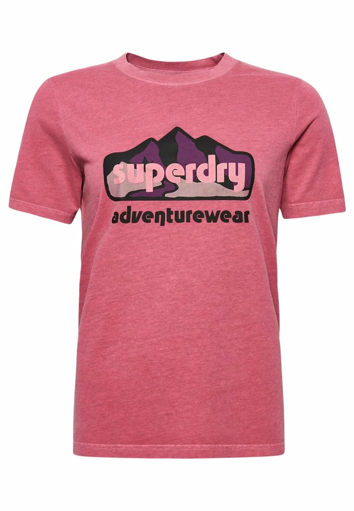 Superdry VINTAGE TERRAIN - Print T-shirt - Raspberry 4 Superdry VINTAGE TERRAIN - Print T-shirt - Raspberry - Image 4