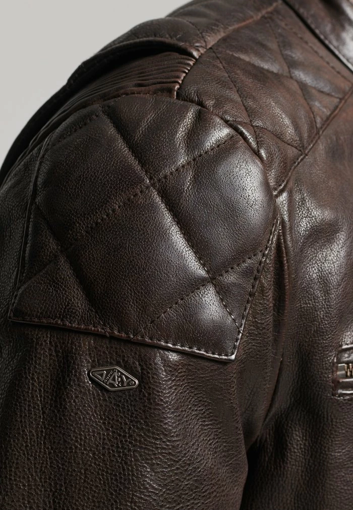Superdry Leather Jacket - Chocolate 8 Superdry Leather Jacket - Chocolate - Image 8
