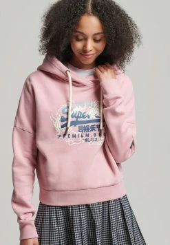 Superdry VINTAGE LOGO NARRATIVE - Hoodie - Soft Pink