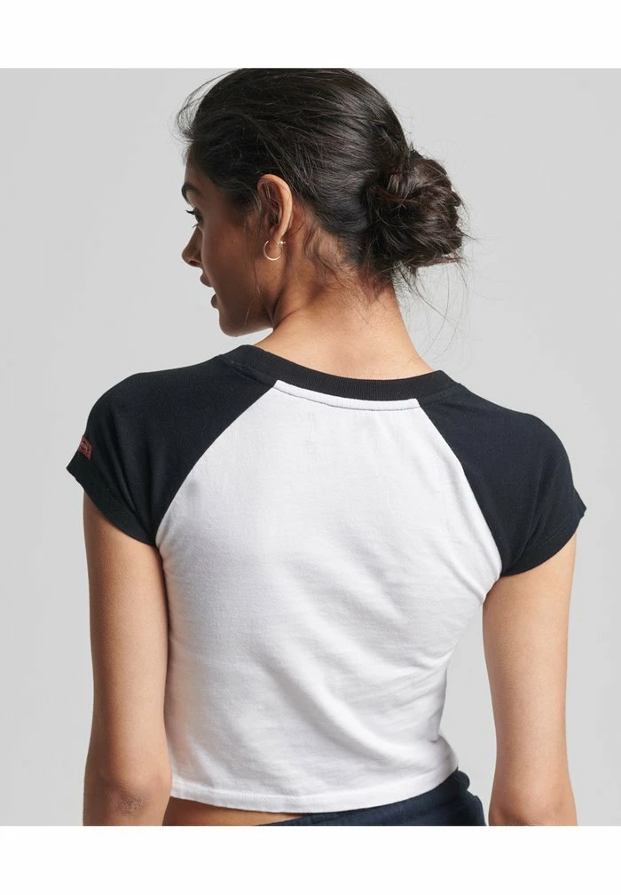 Superdry BASEBALL TINY - Print T-shirt - White Black 2 Superdry BASEBALL TINY - Print T-shirt - White Black - Image 2